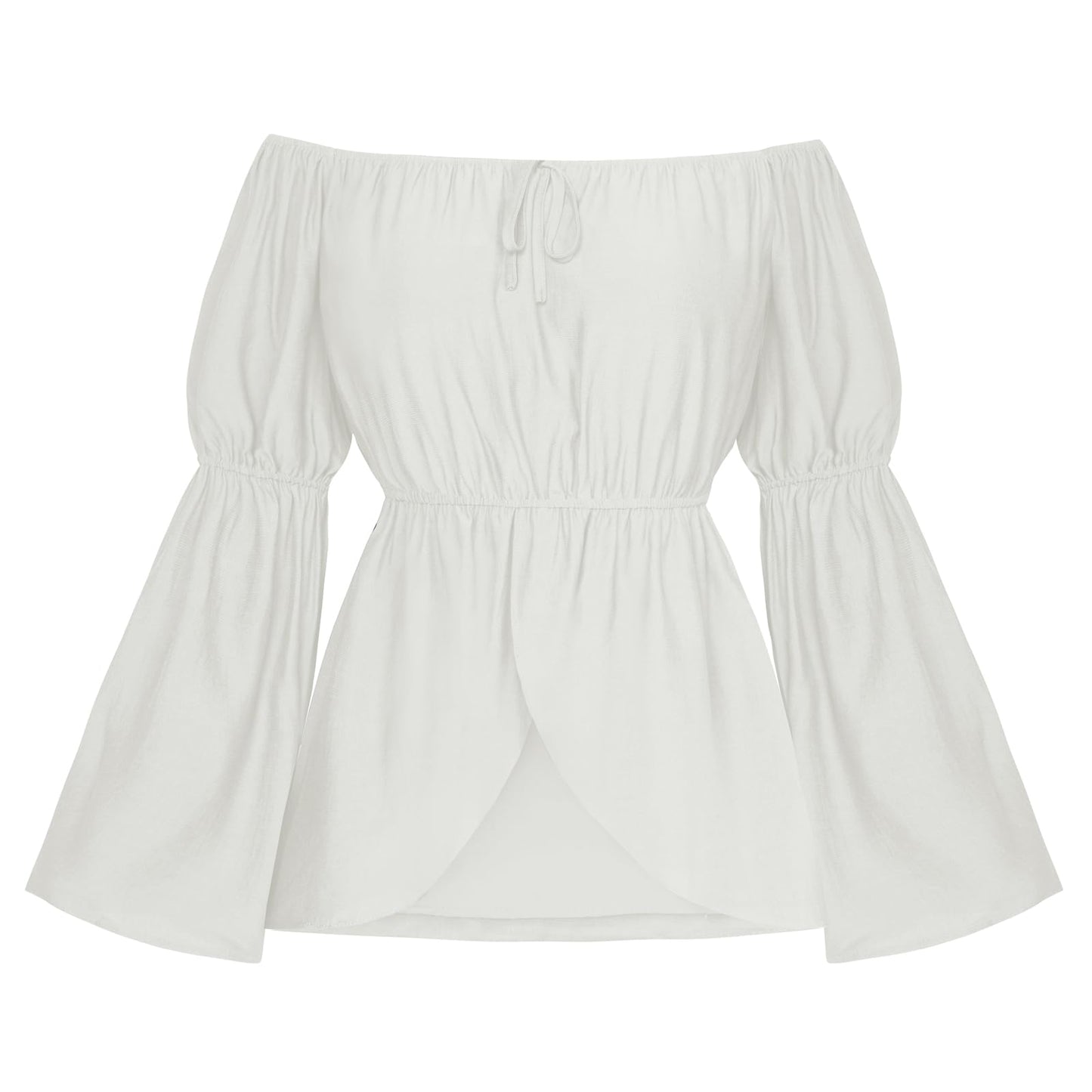 Womens 2025 Renaissance Shirt Casual Long Bell Sleeve Tops Shirt Pirate Boho Blouse White M