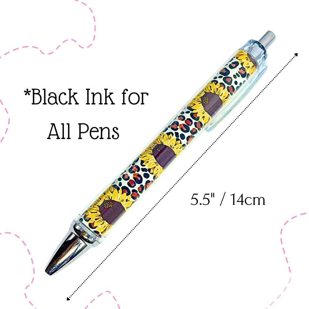 10PC Sunflower Pens Sunflowers Pen for Women Teacher Appreciation Gifts Work Office Desk Classroom Decor Supplies Stationary Set Accessories Party Favors Theme for Writing Journal Planning Notepad
