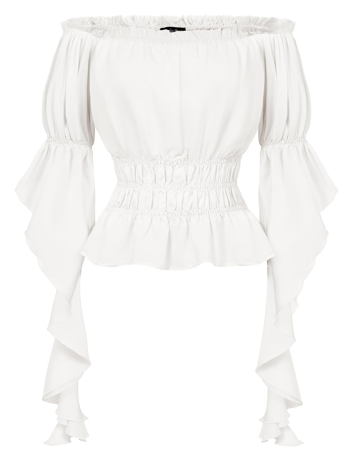 Women Renaissance Top Summer White Dressy Blouse Off The Shoulder Elegant Blouse White M