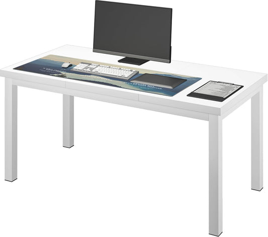Woodalloy 63 Inch Large Computer Desk, Home Office Desk, Modern Desk Table for 2 Person Gaming Computer Desk, Simple Office Desk for Work,Craft,Writing,Studying, Etc., White