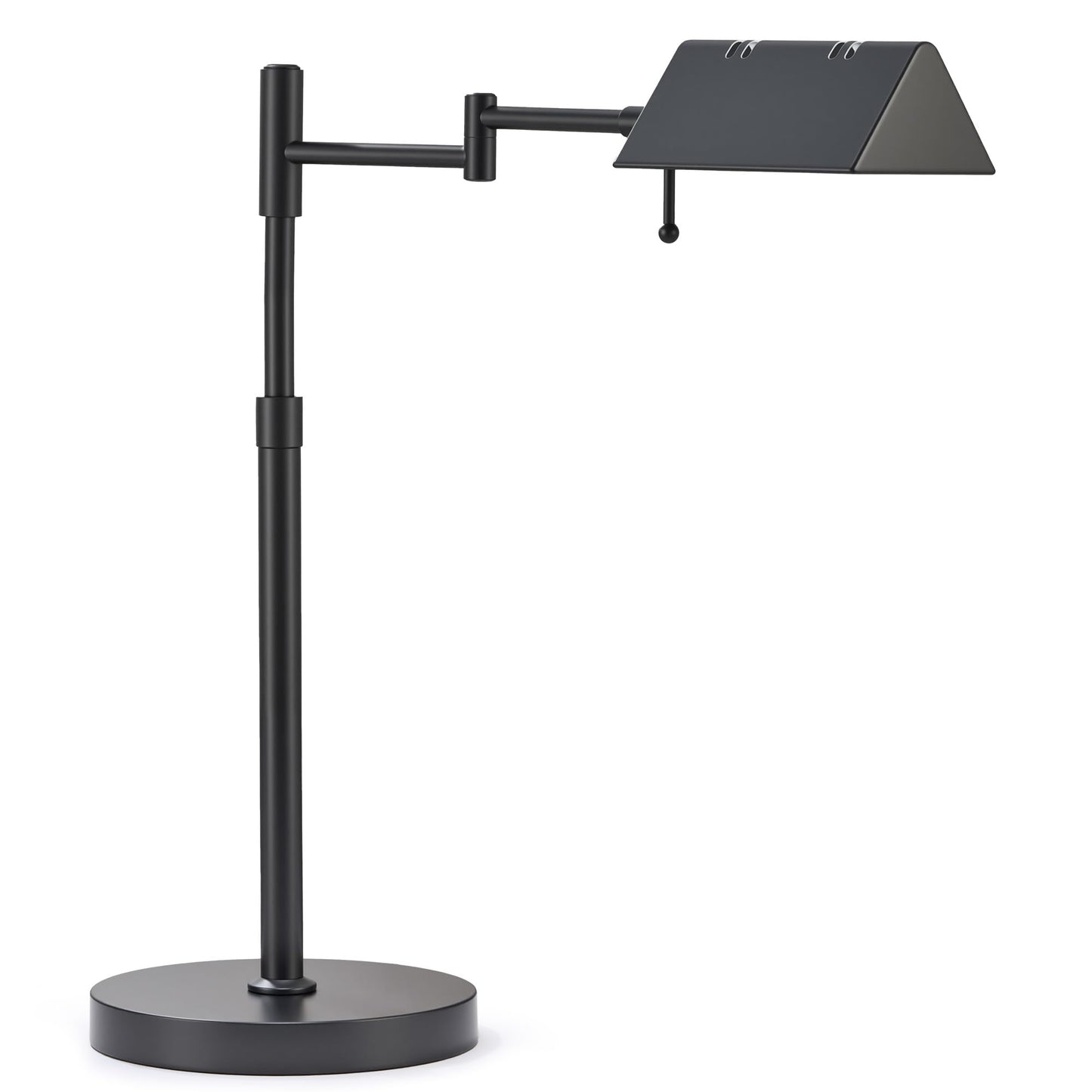 VONLUCE LED Pharmacy Desk Lamp - Swing Arm, Industrial Design for Reading, Crafting, Work,10W LED, Adjustable Height - Black