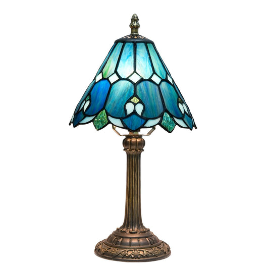 wecrejoni Tiffany Lamp Bedside Table Lamp-Nightstand,Stained Glass Lamp for Bedroom Dorm Living Kitchen, Aesthetic Cute Home Decor Gift (OFU1158)
