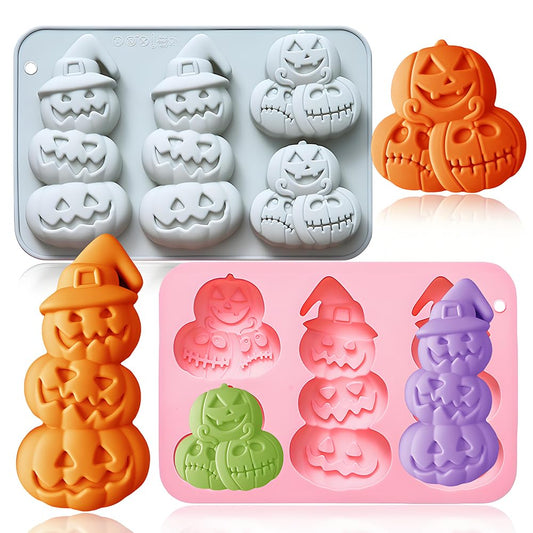 2 Pack Pumpkin Chocolate Molds 2 Different Shapes Pumpkin Silicone Molds for Aromatherapy Candles Chocolate Candy Gummy Crayon Soap Cake Cupcake Topper Decorations for Halloween Harvest Party Props