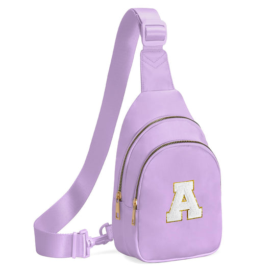 Viverte Small Initial Sling Bag Cross Body Bag Fanny Pack for Girls Teen Girl Gifts Trendy Stuff Personalized Gifts for Tween Teenager Girls Cute Cool Stuff for Girls (Lavender-A)