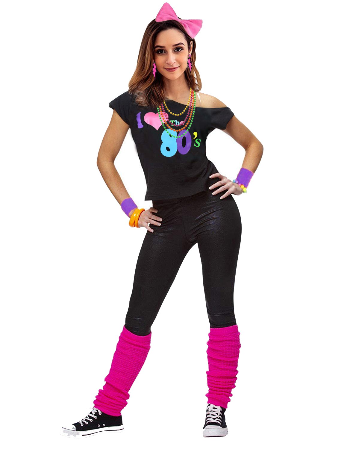 Womens I Love the 80's Disco 80s Costume Outfit Accessories