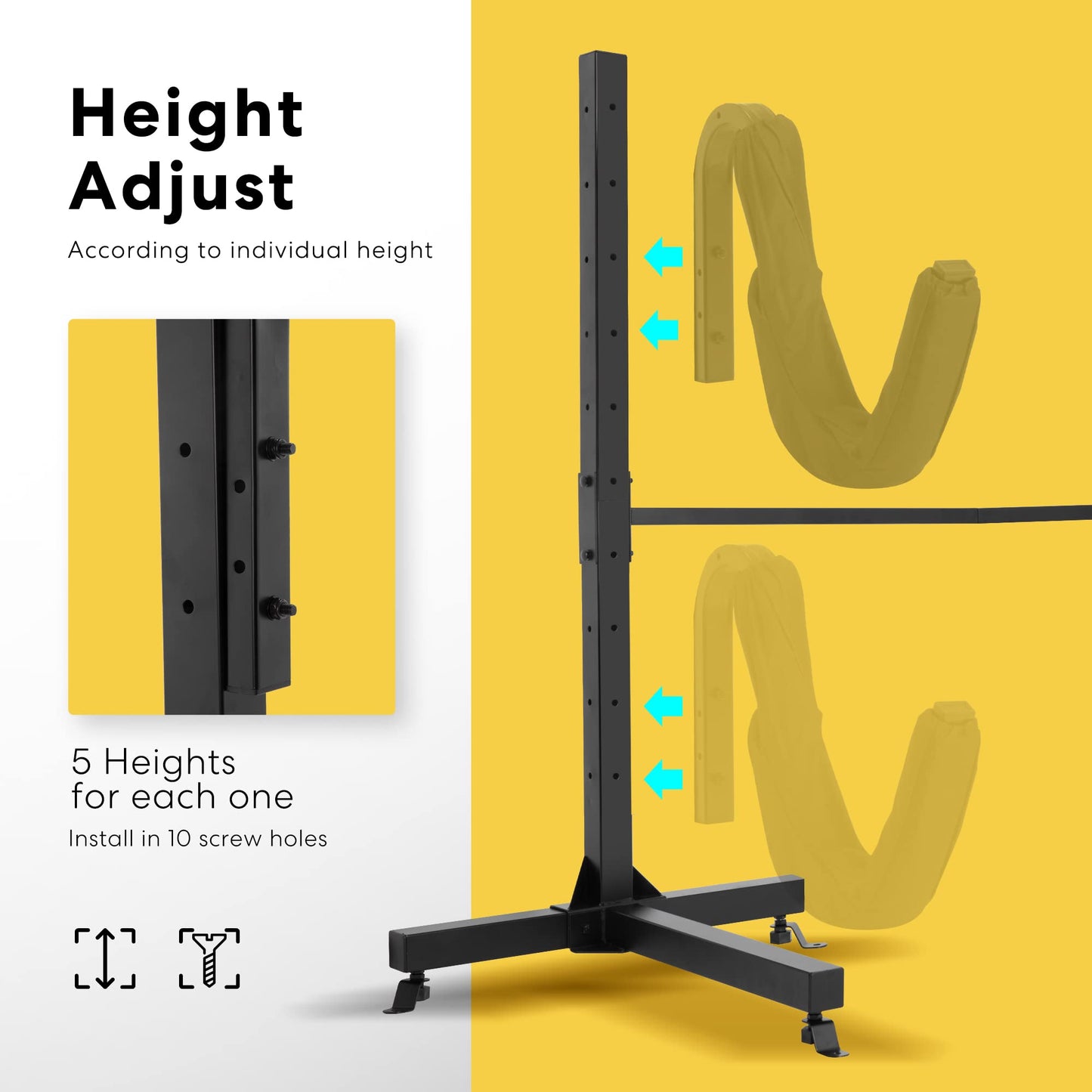 VIVOHOME Kayak Storage Rack, Adjustable Freestanding Dual Stand for Kayaks, SUP Boards, Canoes & Paddle Boards, Heavy Duty, Supports up to 175 lbs