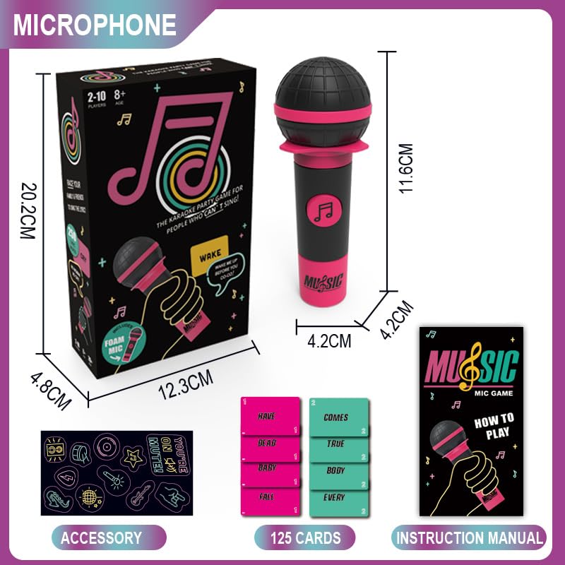 2025 New Grab Toy Mic Game, Family Party Game, Exciting Grab Toy Microphone Karaoke Games Night - Makes A Great Gift for Music Lovers, Karaoke or Singing - Adult Great for Date Nights (red)