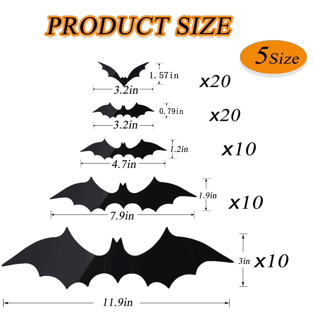 70Pcs Halloween Bats Decoration 3D Bats for Halloween Wall Decoration Indoor Window Decal Halloweens Home Party Decoration Supplies