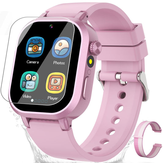 Waterproof Smart Watch for Kids Girls Ages 5-12 with 36 Games, HD Camera, Video, Music, Habit Tracking, Alarm, Pedometer, Kids Smart Watch Chrismars Birthday Gift for Girls Age 5 6 7 8(Pink)