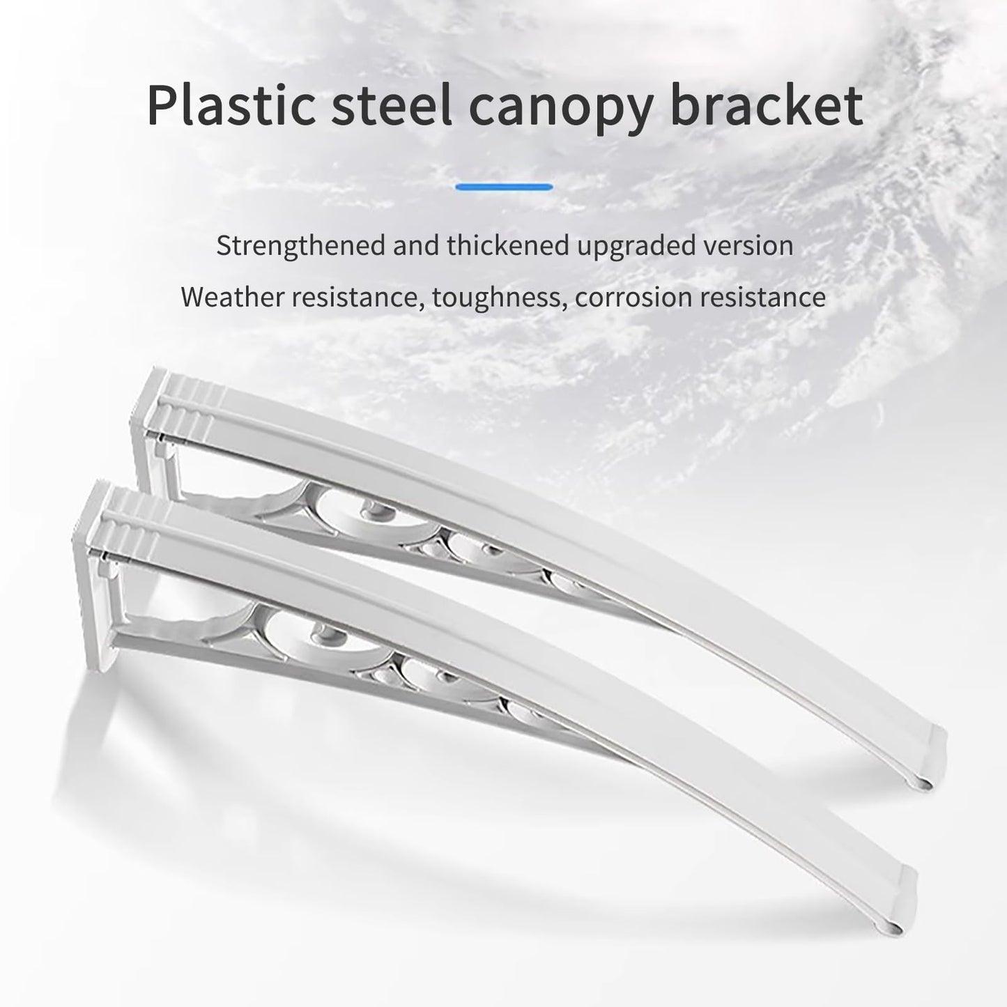 Window Awning Door Canopy with Plastic Steel Bracket, Outdoor Patio Awning Canopy, Awnings for Doors - SmokeGray - 60x60cm/24x24in