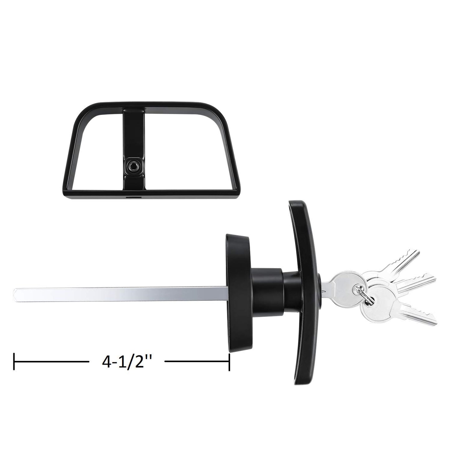 QANVEE Shed Door Latch T-Handle Lock Kit with 4 Keys,Storage Barn Shed Door Hardware Lock Set 4½" and 5½" Stem