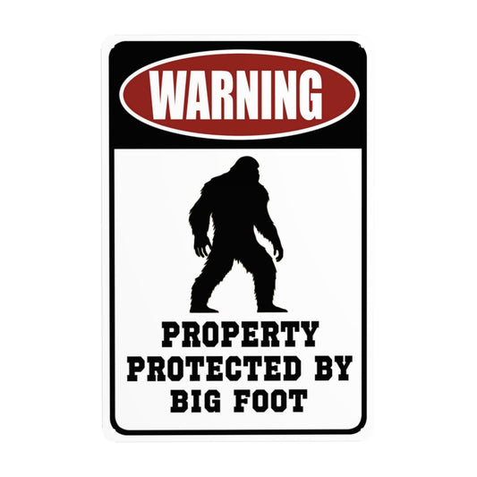 Warning Property Protected by Big Foot Tin Signs – Funny Metal Decor Gift Sign 12x8 Inches For Home Yard Street Outdoor Cute Bigfoot Gifts Garage Man Cave