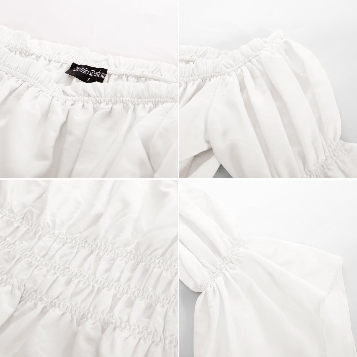 Women Renaissance Top Summer White Dressy Blouse Off The Shoulder Elegant Blouse White M