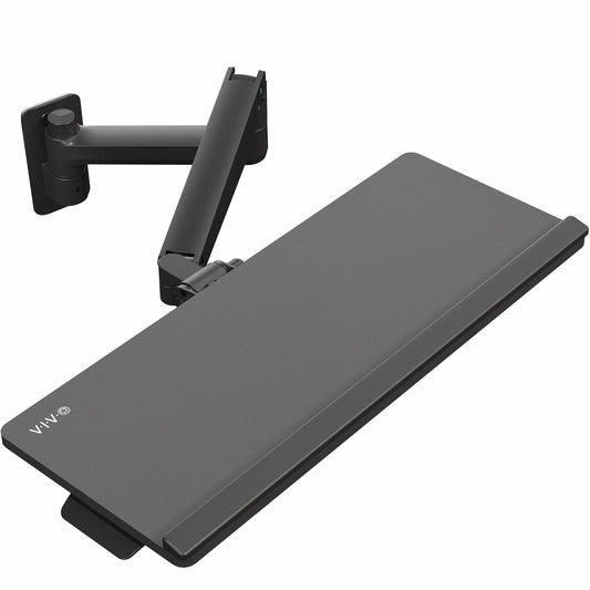 VIVO Sit-Stand 24 Inch Pneumatic Spring Keyboard and Mouse Tray Wall Mount, Counterbalance Height Adjustable Typing Platform, Ergonomic Tilt, Black, MOUNT-KB35C