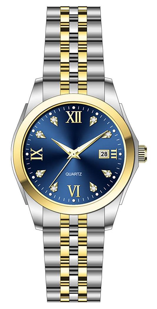Women's Bracelet Watch Stainless Steel Quartz Watch Luminous Waterproof Watch Business Watches for Women (Blue/Two-Tone)