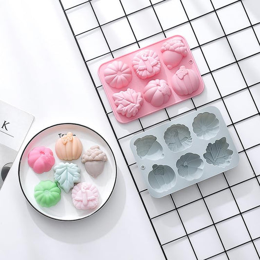2 Pieces of 3D Thanksgiving Chocolate Silicone Mold, Food Grade Silicone Material, 12-Chamber Pumpkin Pine Cone Mold, Thanksgiving Party Silicone Sheet Mold, Cake Decoration Mold