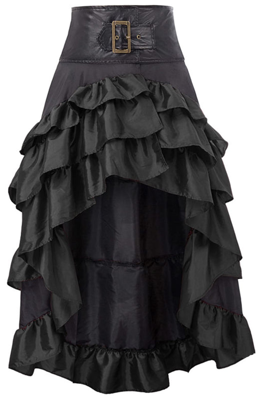 Women's Steampunk Pirate Plus Size Gothic Retro Cosplay Renaissance Ankle Length Medieval Victorian Skirt - Black S