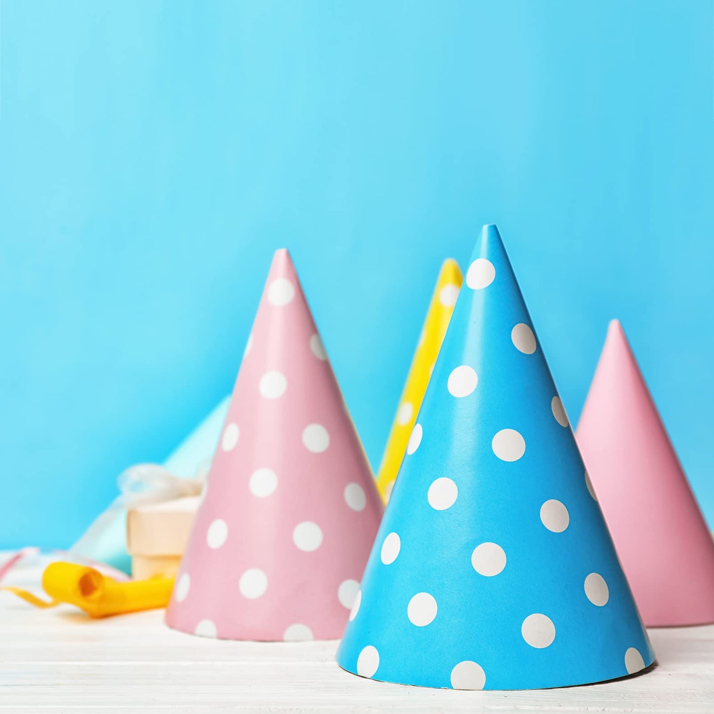 Welecom 30 PCS White Cone Hats Party Hats DIY for Kids Adult - One size fits all - 6.3 5.9 7.9 inch - Paper - Hand Wash Only - Costume Headwear - Halloween, Christmas, Thanksgiving, Birthday