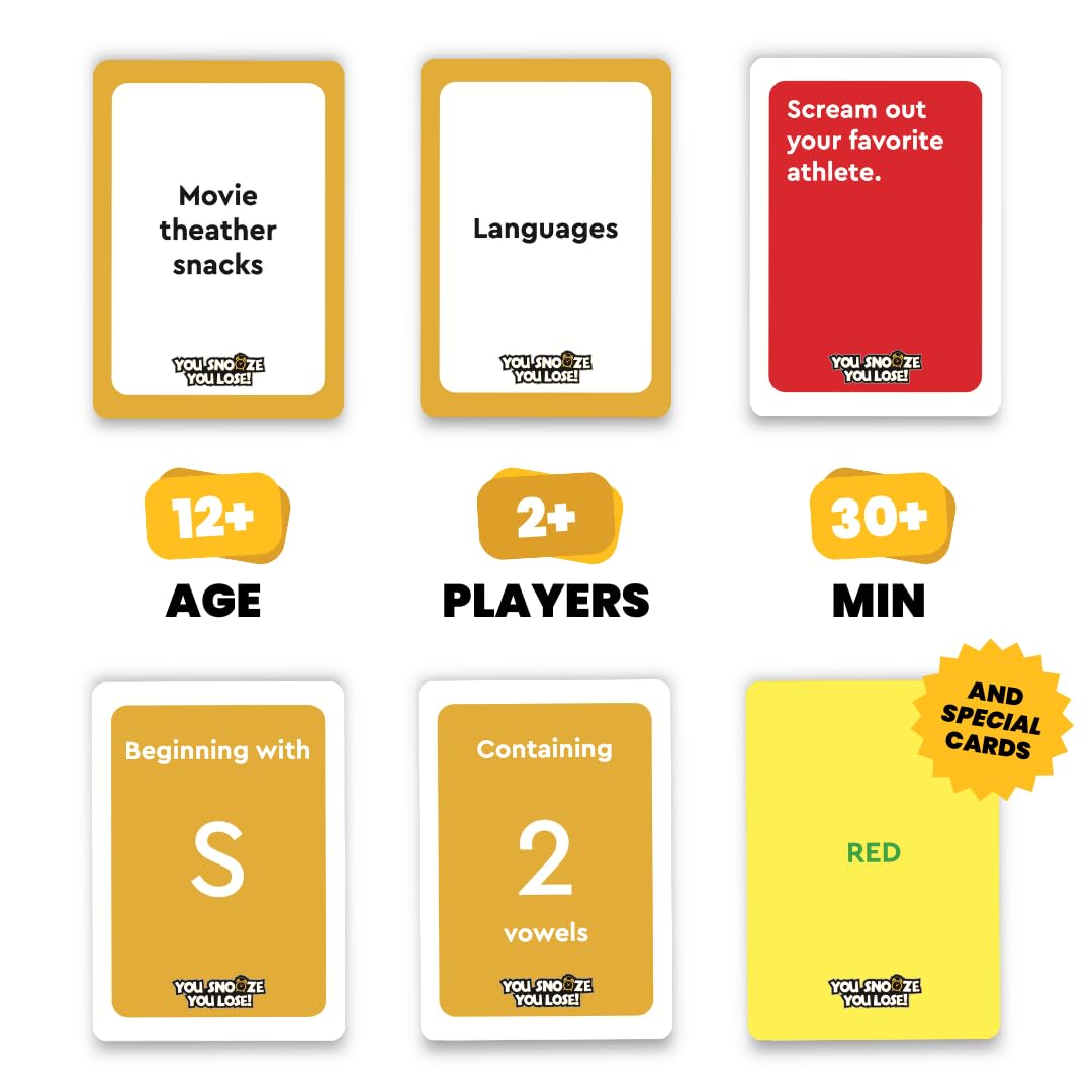 Viral Studios You Snooze You Lose – Fast-Paced Word Party Game for Teens & Adults | 200 Hilarious Matching Cards for Game Nights, Parties & Family Fun Ages 15+