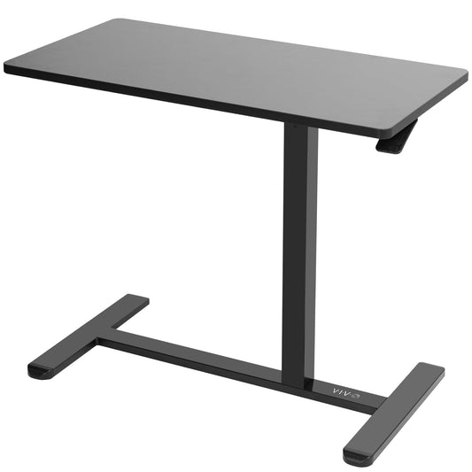 VIVO Mobile 32 x 16 inch Over Couch Laptop Table, Height Adjustable Bedside Desk for Recliner, Black, CART-V02L