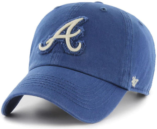 47 MLB Perfect Game Clean Up Adjustable Hat Cap, Adult One Size - Atlanta Braves Blue