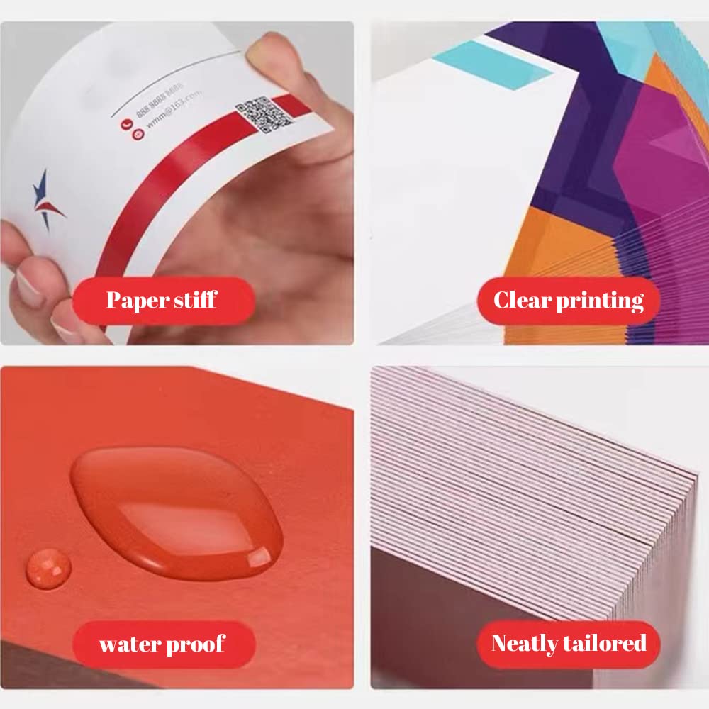 200Pcs Custom Business Cards Add Photo/LOGO/Text Personalized Business Cards for Small Business 300gsm Matte Paper Front & Back Sides Printed 3.5" x 2"
