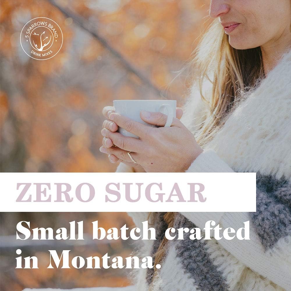 5 SPARROWS Sugar-Free White Chocolate Flavored Drink Mix- Stevia, Keto Friendly, Low FODMAP - No Sugar Coffee Creamer, 40 oz (2.5lb)