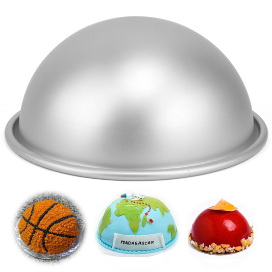 6 Inch Dome Cake Pan, DIY 3D Half Football Soccer Shaped Hemisphere Cake Mold, Aluminum Alloy Cake Molds Nonstick Baking Tools