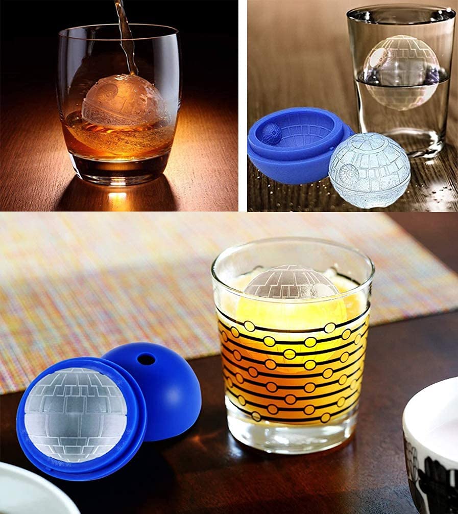 WllRun 2 Packs Silicone Ice Cube Mold Tray,Chocolate Maker Tools,Ice Ball Shape for Drinks(Blue)