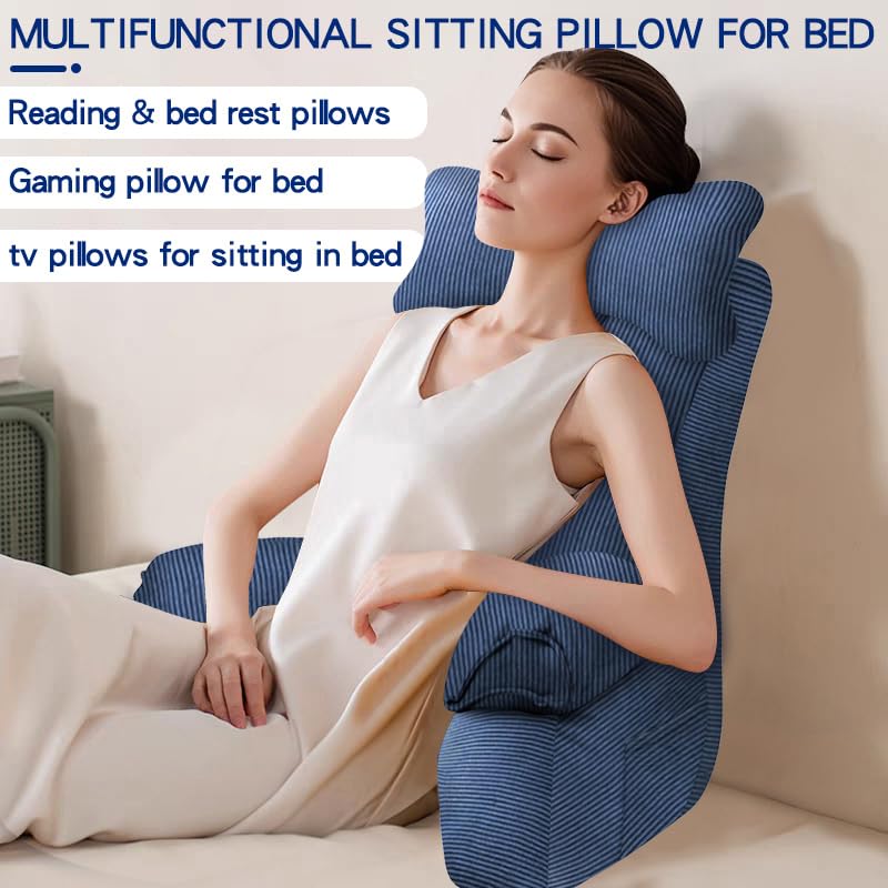 YDCEULARDOH Back Pillow for Bed Sitting Up, Large Reading Pillow with Arm Support, TV & Gaming Backrest Cushion for Adults, Floor Pillow for Relaxing