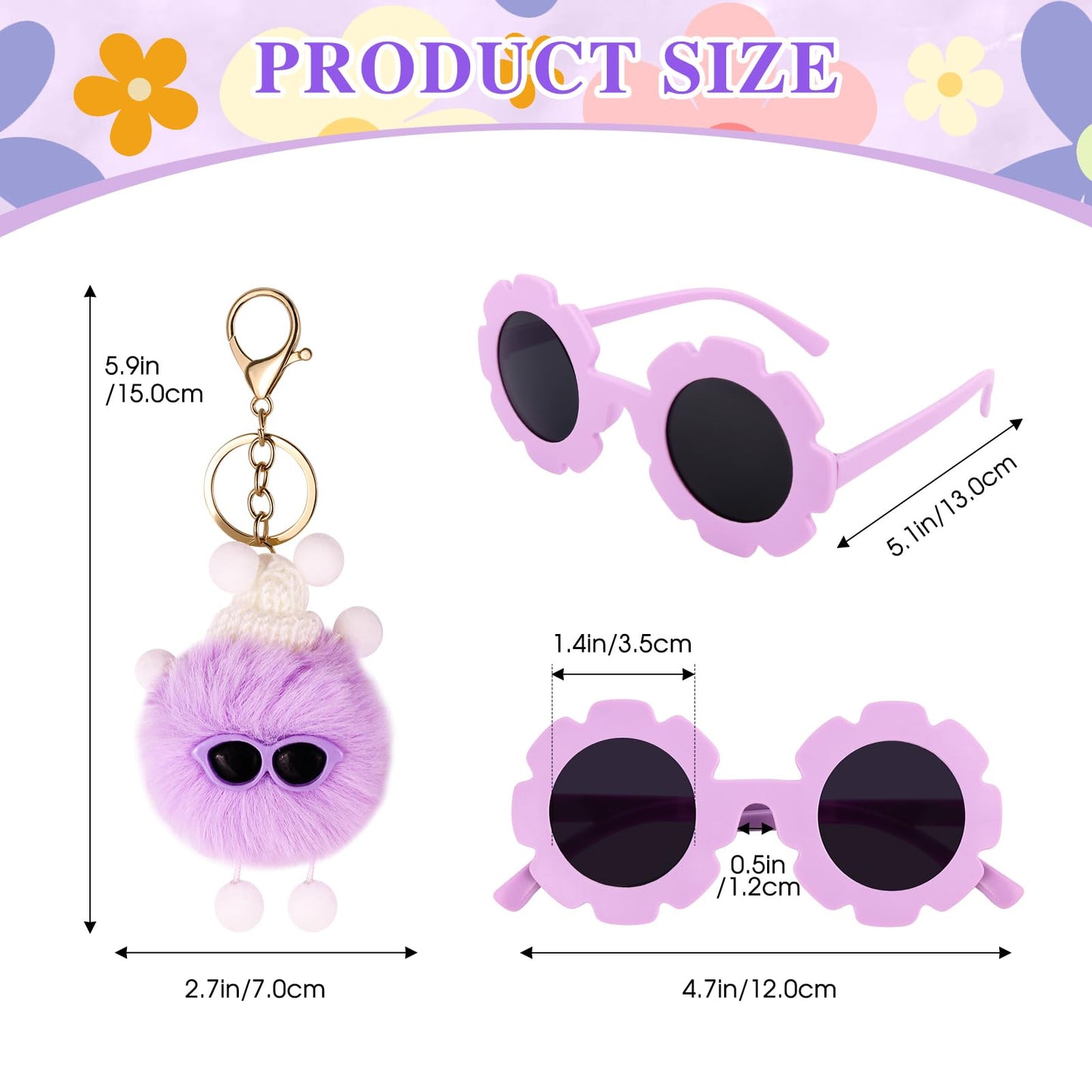 WINOWIMO Personalized Mini Fanny Pack for Kids with Sunglasses & Cute Keychain, Small Initial Belt Crossbody Bag Purse for Teen Girls, Birthday Gifts for 3 4 5 6 7 8 9 10 Years Old Kid (A, Purple)