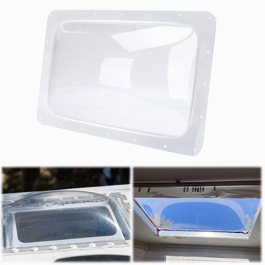 XMK 18" x 26" RV Skylight Replacement Cover for Camper Trailer Motorhome Roof, RV Shower Skylight Cover Outer Dome Fit 14" x 22" Openings, Impact Resistant, Clear