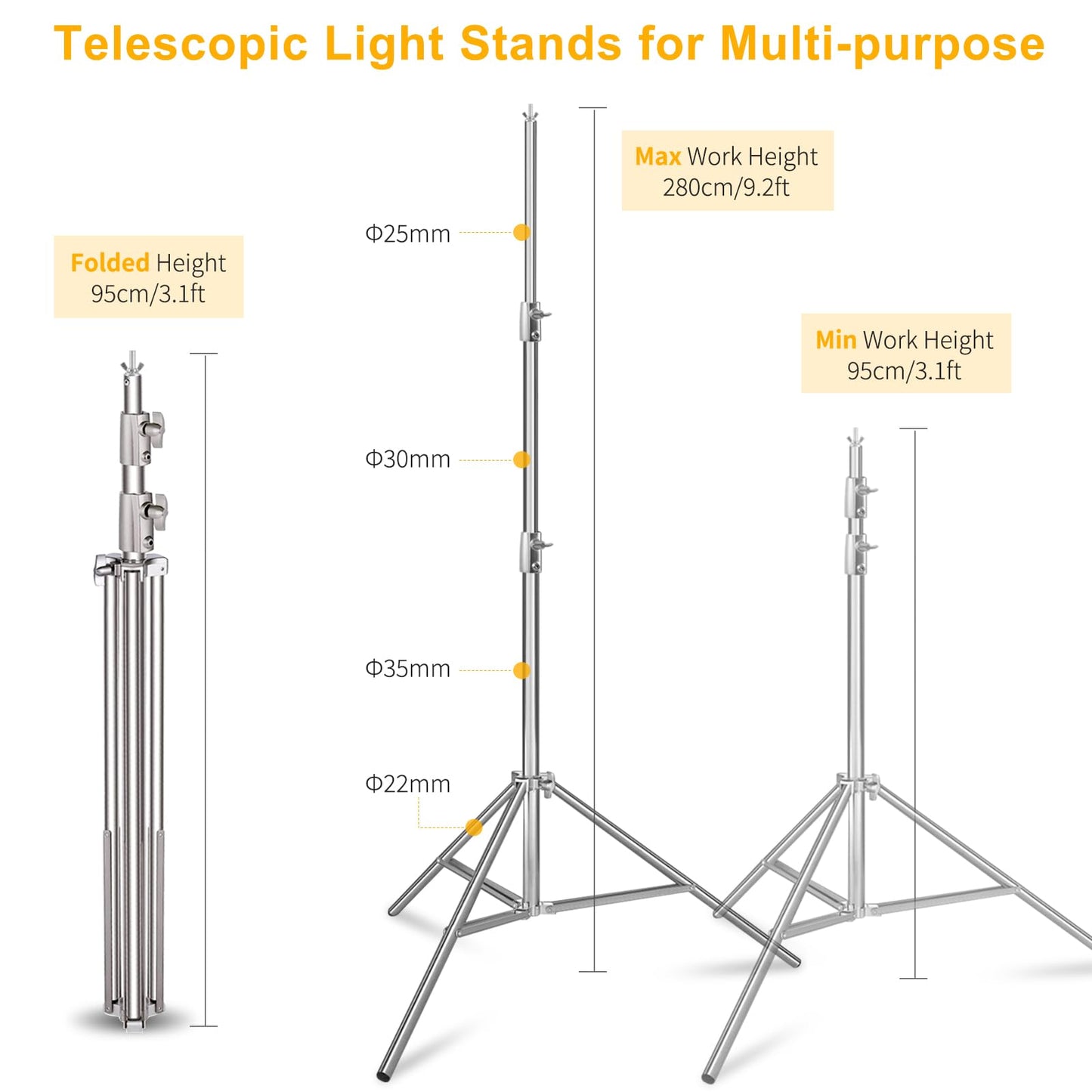 9.2 x 10 Ft Stainless Steel Backdrop Stand Heavy Duty, MSKIRA Adjustable Backdrop Stand Background Support System Kit for Photography, Parties, or Weddings with Clamps, Carry Bag
