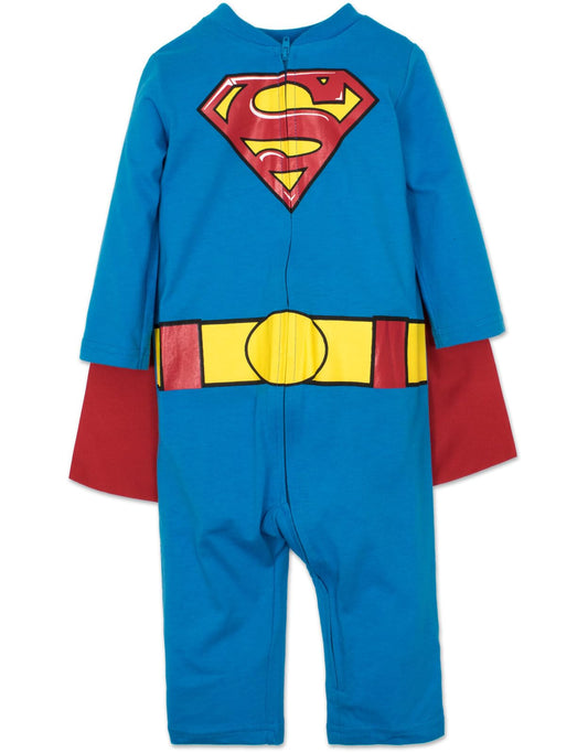 WARNER BROS Justice League Superman Infant Baby Boys Zip Up Cosplay Costume Coverall and Cape 12 Months