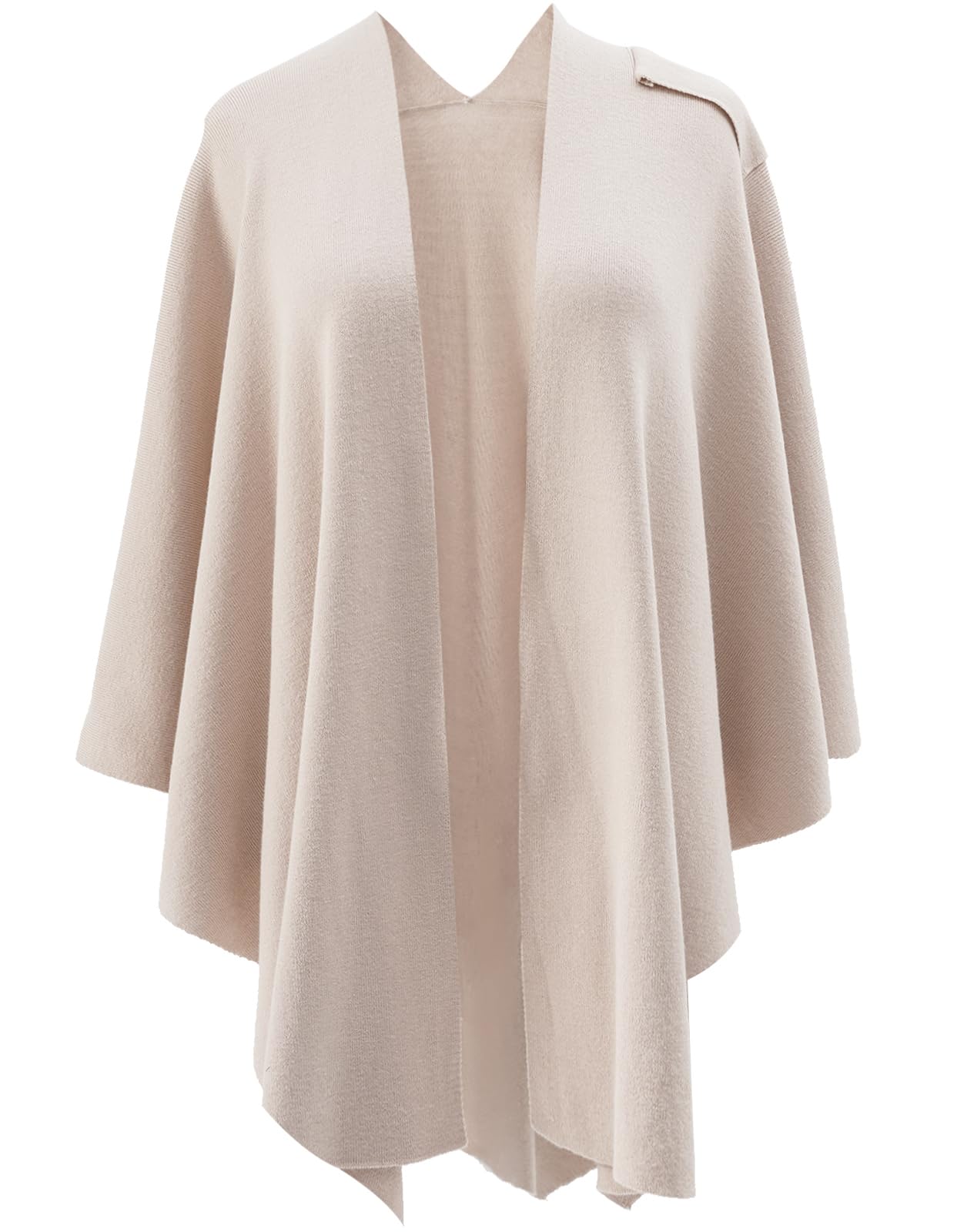 Womens Open Front Poncho Sweater Wrap Topper Knitted Elegant Shawls Cape for Spring Fall Winter,Series 1-Beige