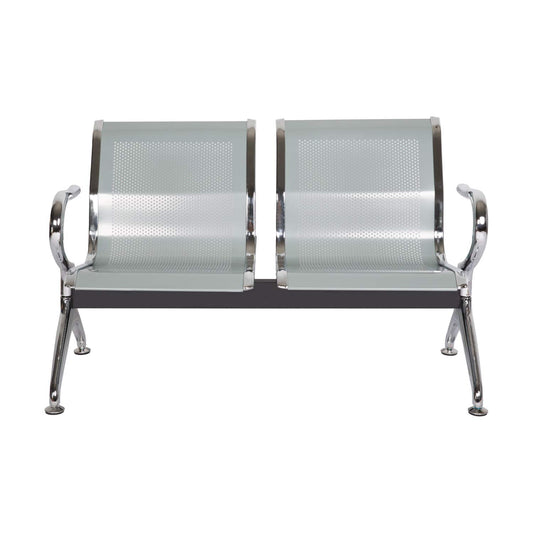 Waiting Room Chair Bench - Airport Reception Bench with Arms Guest Reception Chairs Office Chair Lobby Bench Seating Office Bench Waiting Area Chairs for Airport Market Bank Hospital School, Silver