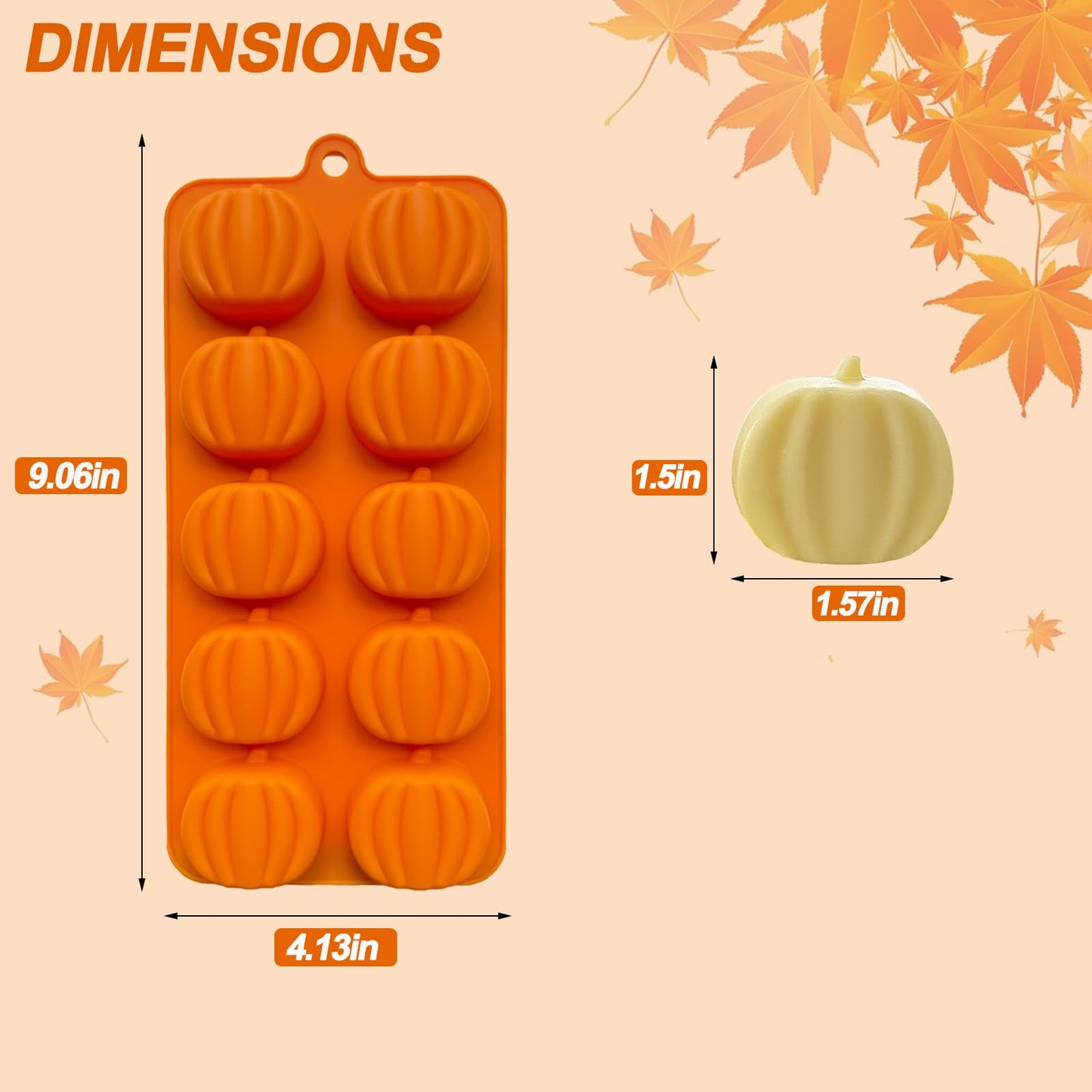3Pack Pumpkin Chocolate Mold.Fall Silicone Candy Mold Pumpkin Ice Cube Molds Thanksging Baking Molds for Jello Soap Candle Cake Cupcake Decoraion