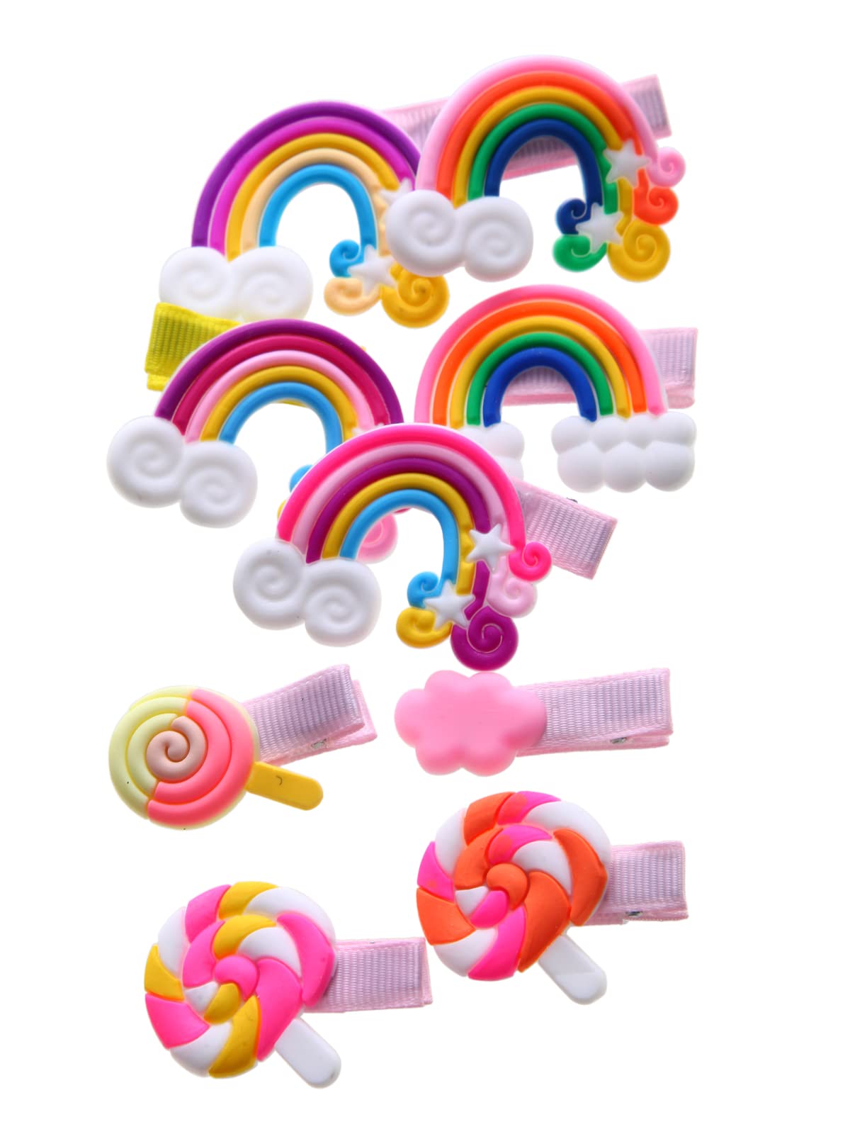56PCS Toddler Hair Accessories Set: Colorful Rainbow Barrettes, Pins, Candy Fruits, Butterflies for Kids' Stylish Hairstyles