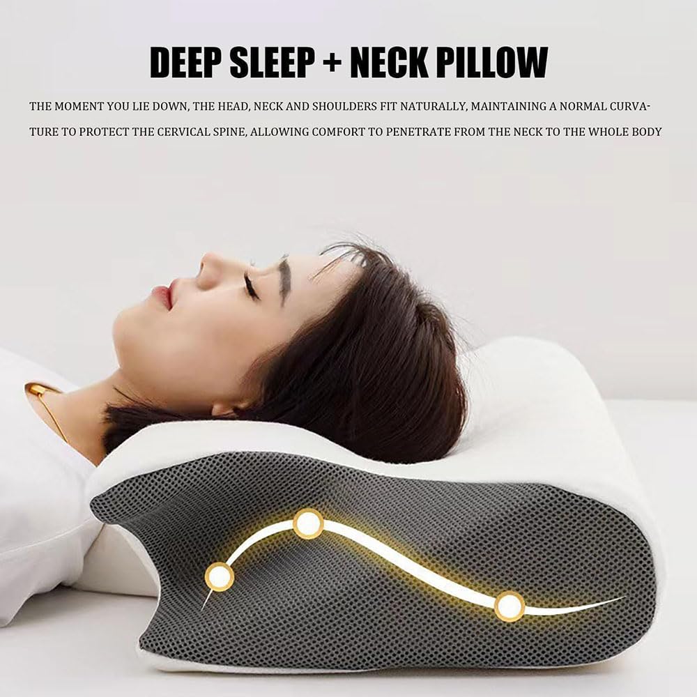 2025 Upgrade Neckhaven Pillow, Neckhaven Pillow Hospitality Collection, Neck Haven Pillows, Ergonomic Memory Foam Cervical Neck Pillow for Sleeping, for Back Stomach Side Sleeper (Black)