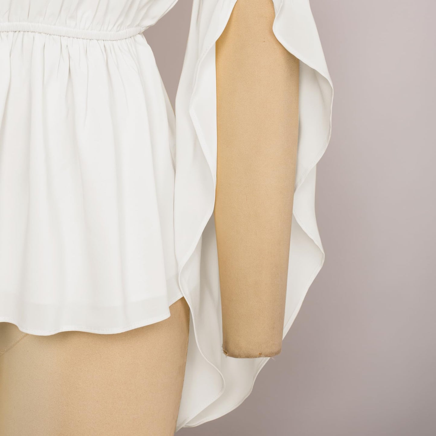 Womens Renaissance Shirt Summer Trumpet Sleeve Tops Chiffon Blouse White M