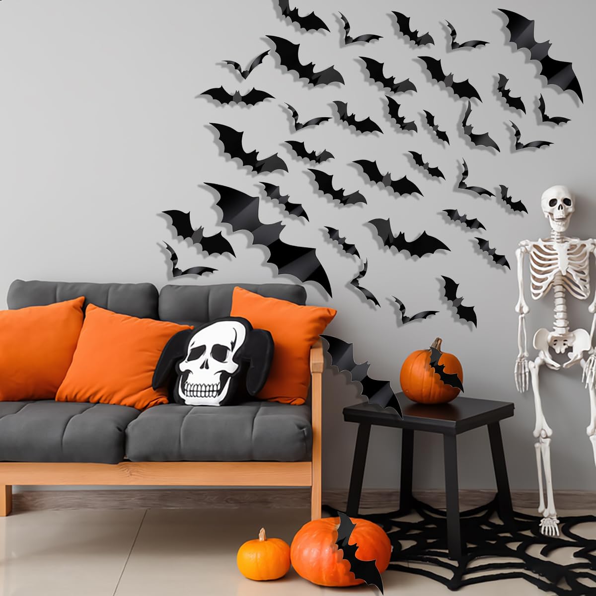 70Pcs Halloween Bats Decoration 3D Bats for Halloween Wall Decoration Indoor Window Decal Halloweens Home Party Decoration Supplies