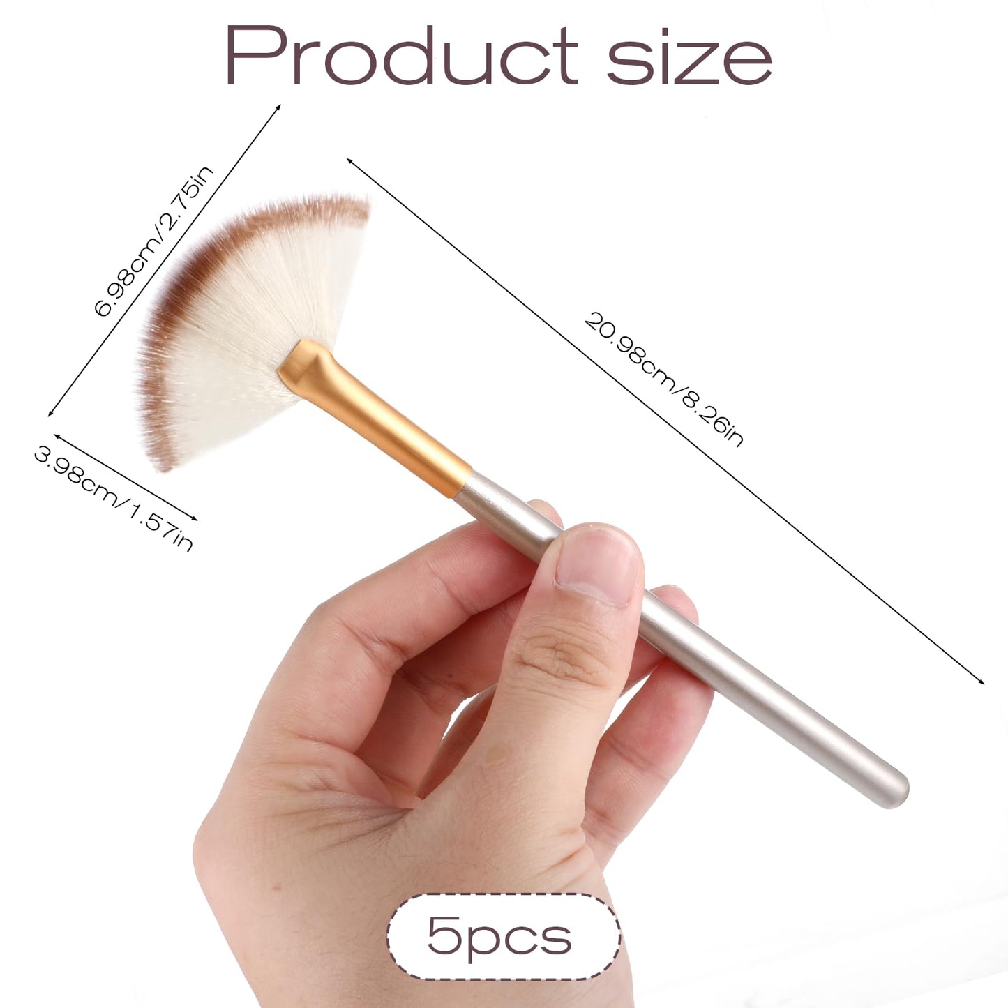 5PCS Fan Mask Brushes, Fan Brushes for Facials, Face Mask Brush for Women, Soft Fan Facial Mask Applicator Tools Brush for Glycolic Peel Masques Chemical Peel Brush