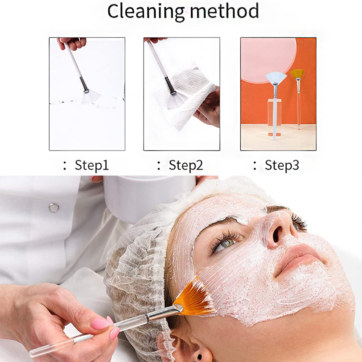18 Pieces Fan Brushes Facial Mask Brush Soft Makeup Mask Applicator Acid Applicator Esthetician Brush Cosmetic Tools for Mud Cream, Makeup Peel