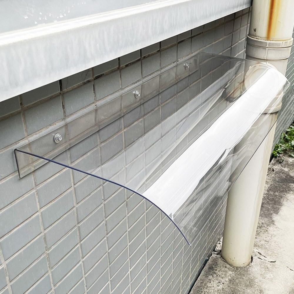 Width 16" 31" 39" 47" 94" Window Awning Clear Polycarbonate Cover Exterior Door Canopy for Porch Patio Roof Rain Shelter 14" Depth