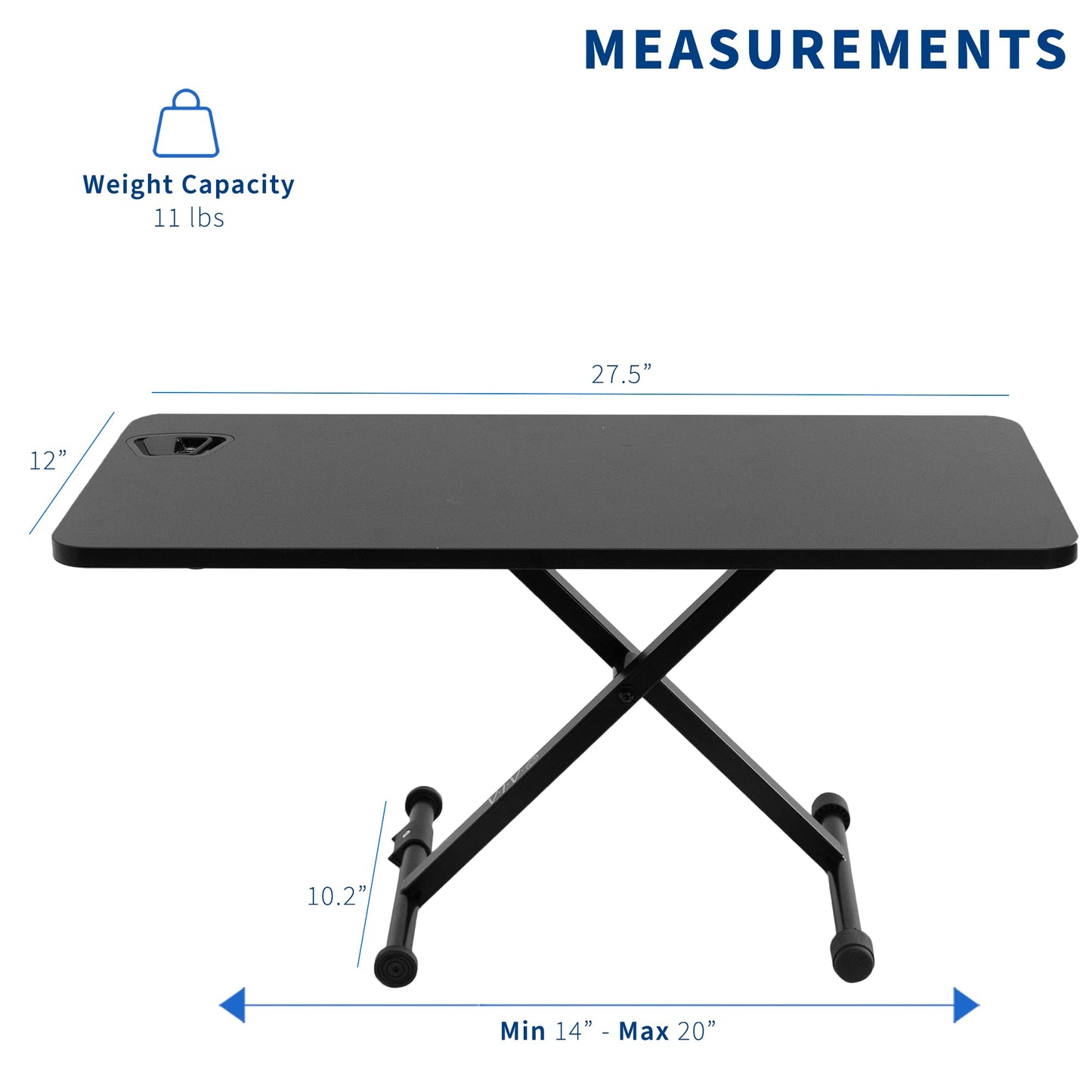 VIVO Black Small Single Top 28 inch Standing Desk Converter, Tabletop Sit to Stand Monitor Riser with Scissor Lift Height Adjustment, DESK-V011F