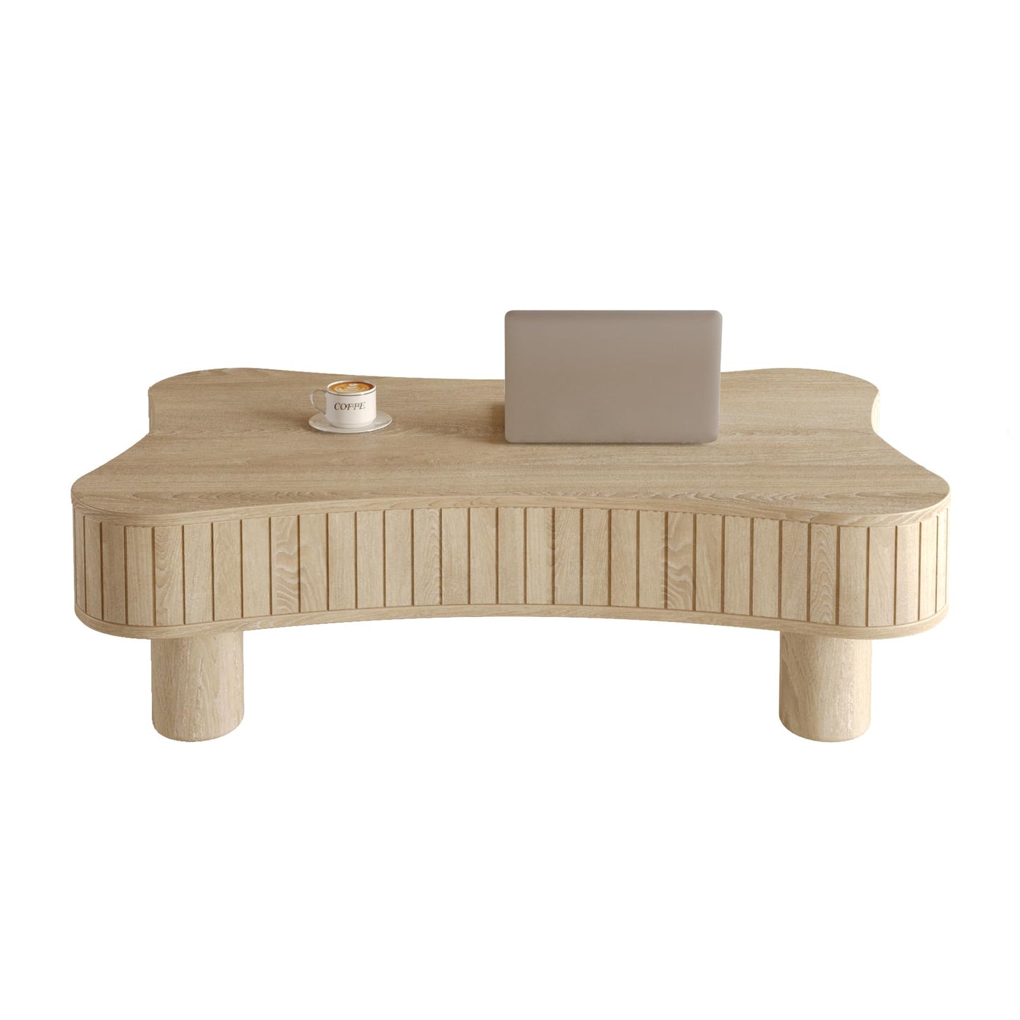 42'' Fluted Lift-top Coffee Table, Modern Butterfly Coffee Table Accent Tea Table with Hidden Storage and Adjustable Height for Living Room, Bedroom, Apartment or Office