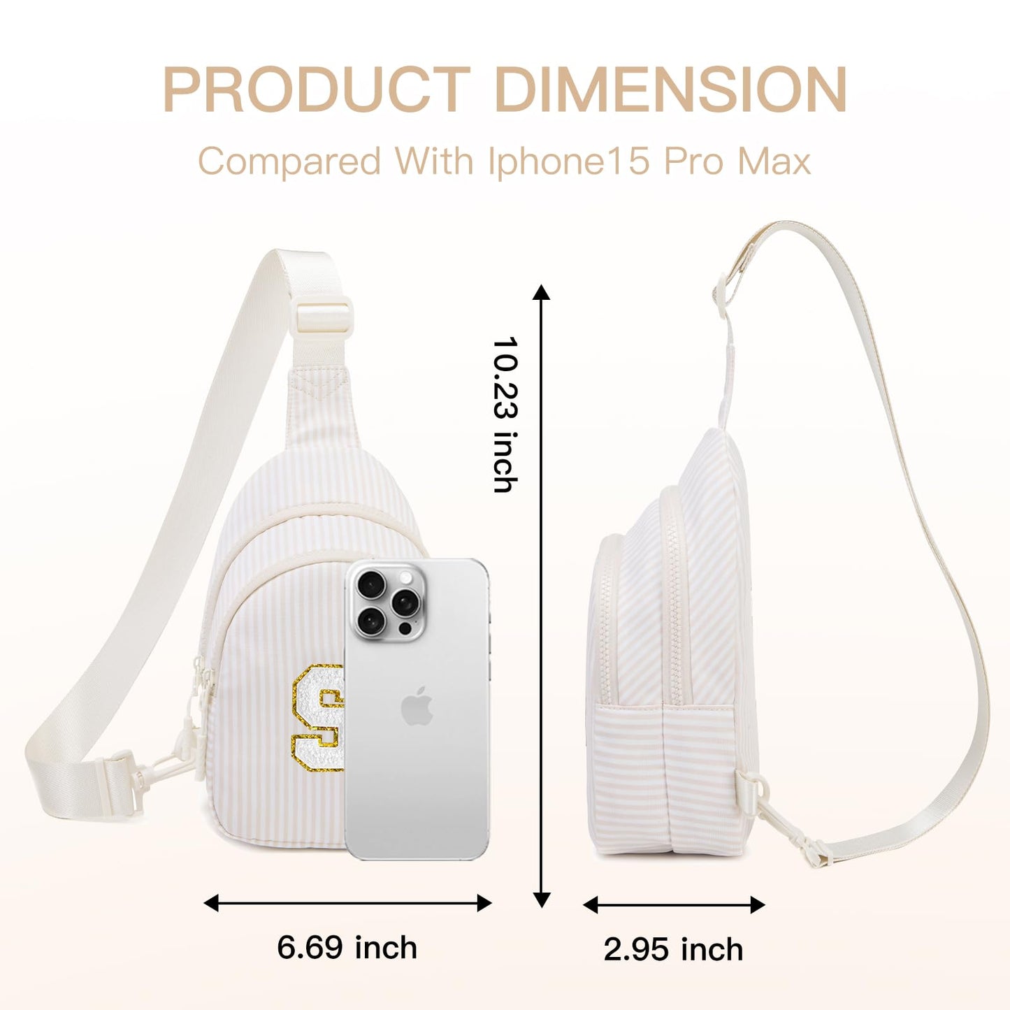 Viverte Gifts for 8 9 10 11 12 13 14 Year Old Girls Sling Bag Crossbody Bags Fanny Pack for Teen Girls Personalized Gifts for Women (Beige-S)