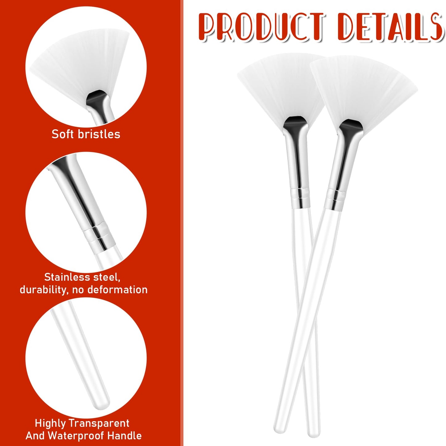 4PCS Fan Mask Brushes Masks Applicator Tool Soft Makeup Acid Masks Applicator Brush Esthetician Cosmetic Brush Fan Brush for Esthetician, Face Brushes for Mask