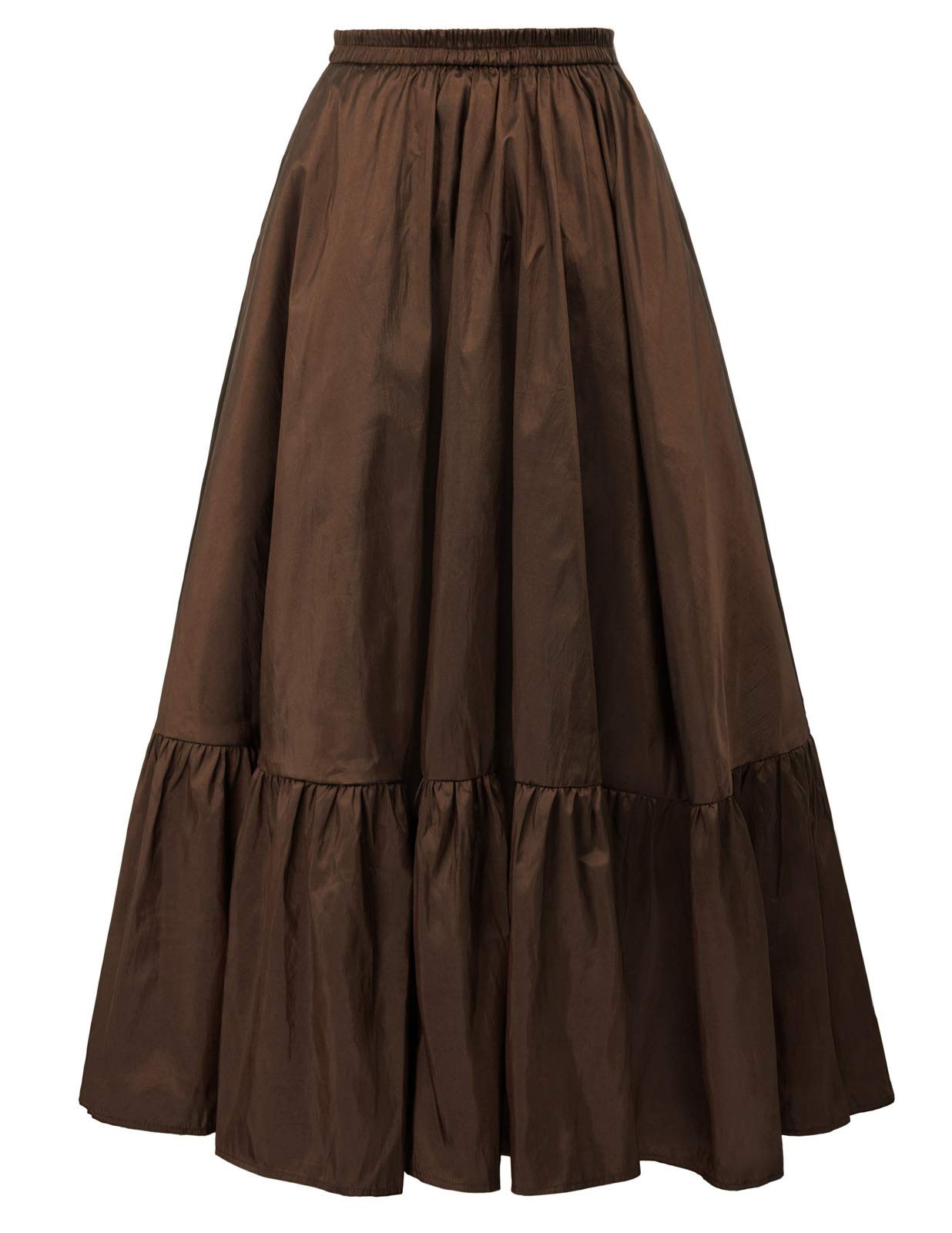 Women Steampunk High Low Skirt Victorian Bustle Skirt Renaissance Style Brown S