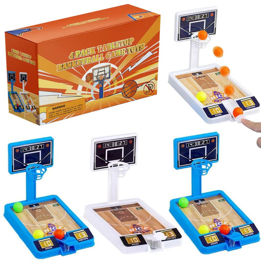 4 Pack Tabletop Basketball Game Toys, Basketball Party Favors Desk Games for Office for Adult to Reduce Stress, Basketball Gifts Idea Classroom Prizes for Kids Boys Girls